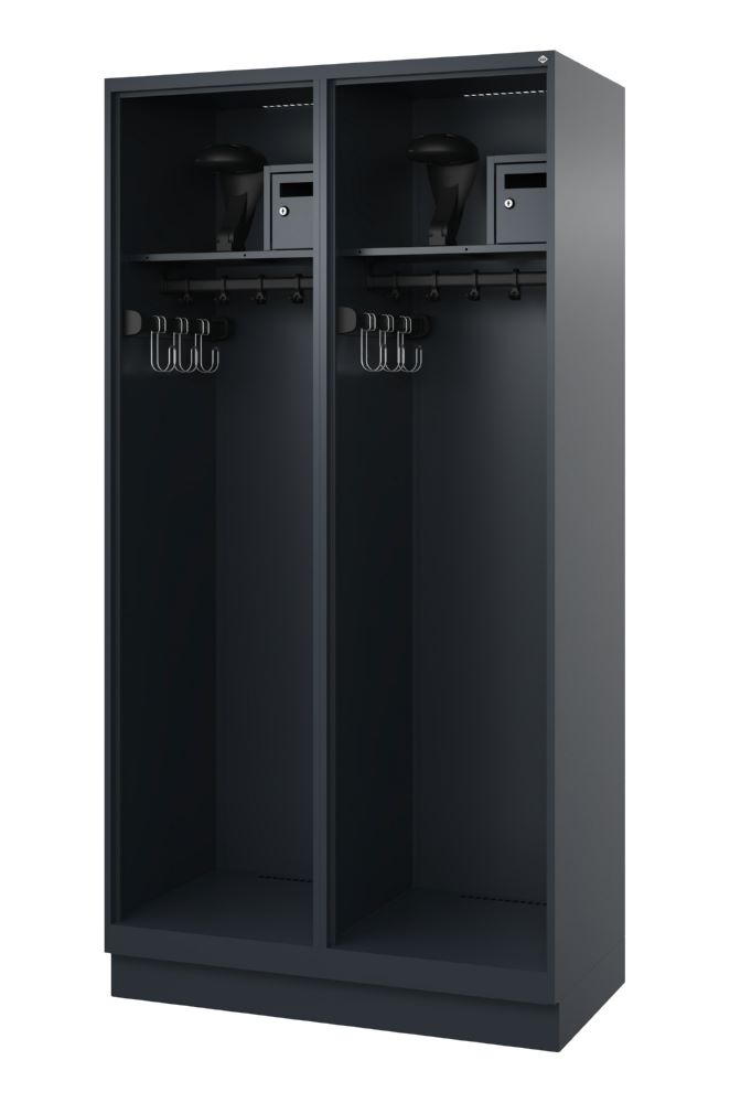 Produktbild C+P Feuerwehrspind Evolo Flexo 2 Abteile je 500 mm anthrazit 1000 x 500 x 1850 mm