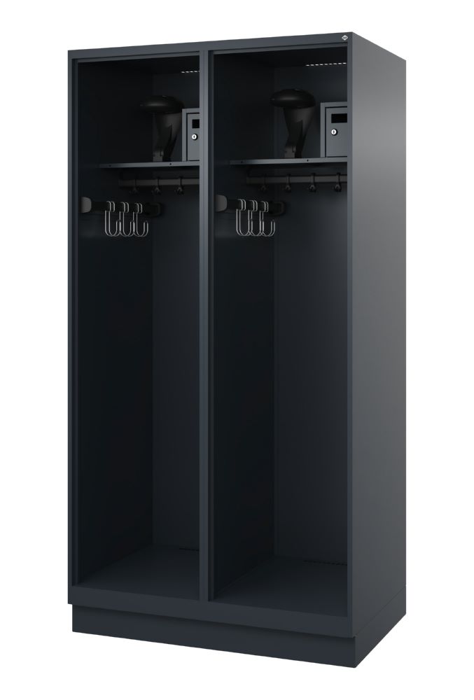 Produktbild C+P Feuerwehrspind Flexo je Abteil 1 Garderobenstange anthrazit 1000 x 600 x 1850 mm