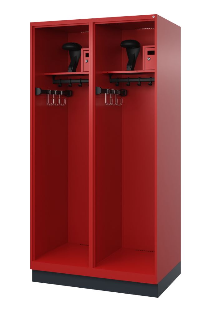 Produktbild C+P Feuerwehrspind Flexo je Abteil 1 Garderobenstange feuerrot 1000 x 600 x 1850 mm