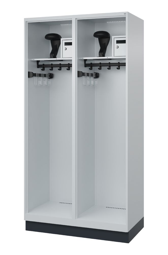 Produktbild C+P Feuerwehrspind Evolo Flexo 2 Abteile je 500 mm lichtgrau 1000 x 500 x 1850 mm