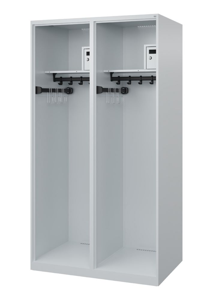 Produktbild C+P Feuerwehrspind Evolo Flexo 2 Zylinderschlösser lichtgrau 1000 x 600 x 1850 mm