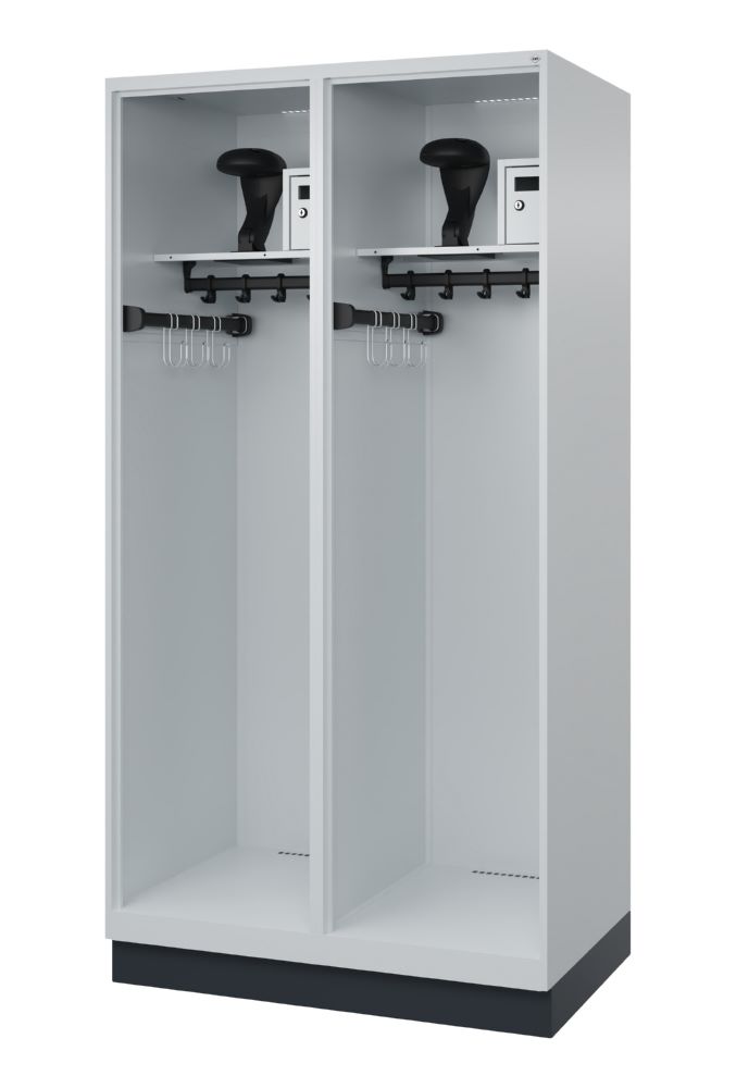 Produktbild C+P Feuerwehrspind Flexo je Abteil 1 Helmhalter lichtgrau 1000 x 600 x 1850 mm