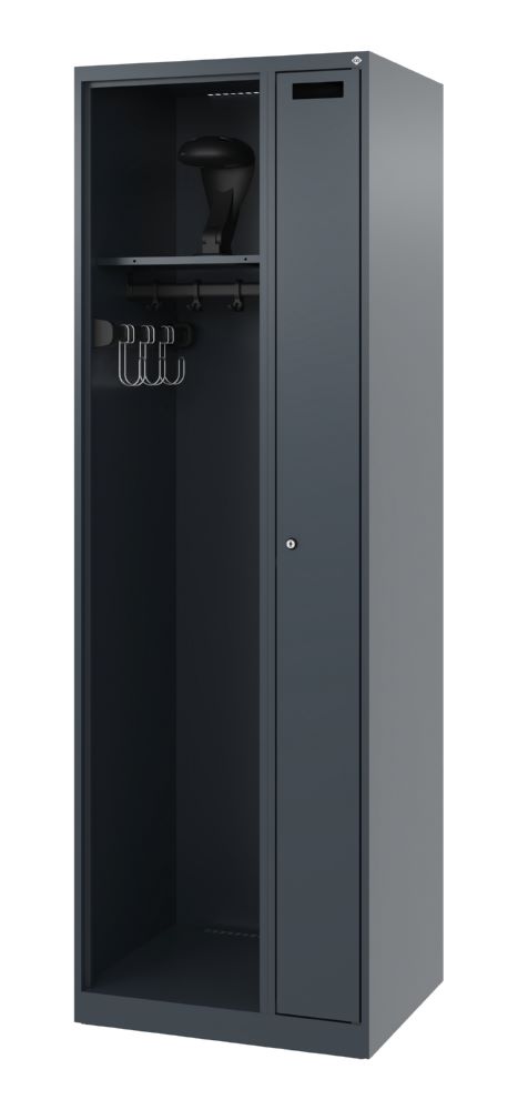 Produktbild C+P Feuerwehrspind Kombi 2 Stahlabteile anthrazit 600 x 500 x 1850 mm