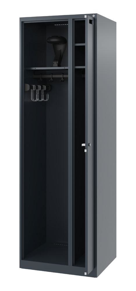 Produktbild C+P Feuerwehrspind Kombi 2 Stahlabteile anthrazit 600 x 500 x 1850 mm bild 2