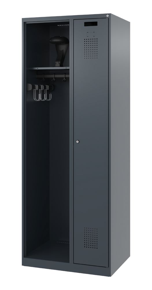 Produktbild C+P Feuerwehrspind Kombi 2 Stahlabteile anthrazit 700 x 500 x 1850 mm