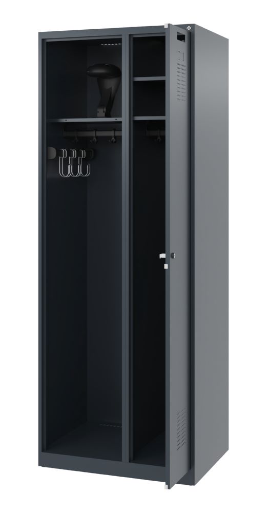 Produktbild C+P Feuerwehrspind Kombi 2 Stahlabteile anthrazit 700 x 500 x 1850 mm bild 2