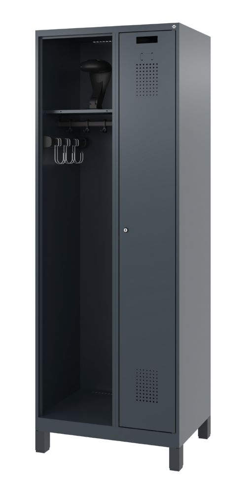 Produktbild C+P Feuerwehrspind Evolo 2 Abteile mit Belüftung anthrazit 700 x 500 x 1850 mm