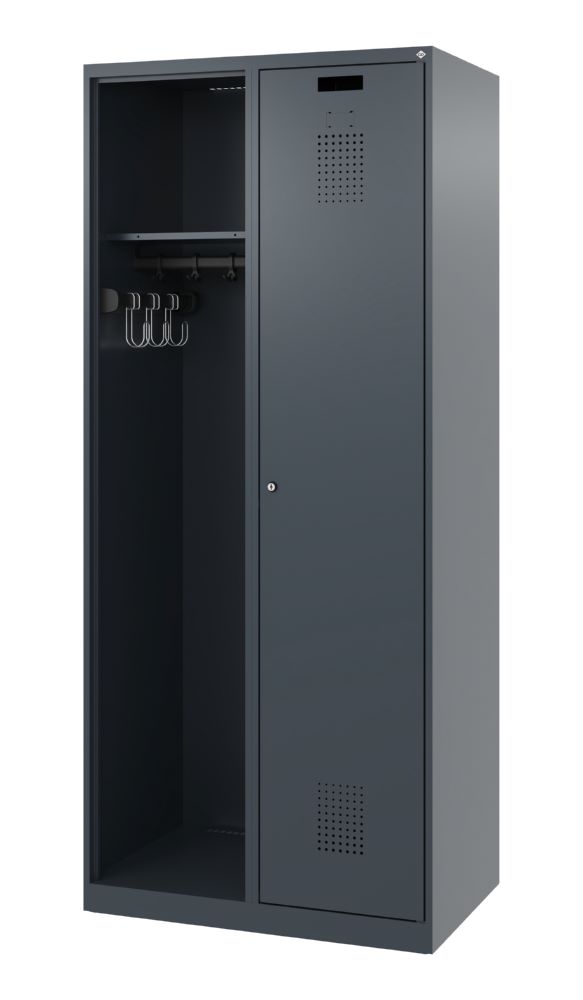 Produktbild C+P Feuerwehrspind Kombi 2 Stahlabteile anthrazit 800 x 500 x 1850 mm