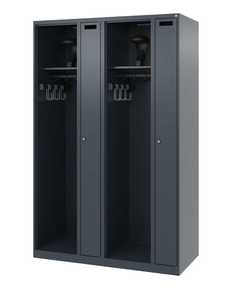 Produktbild C+P Großer Feuerwehrspind Kombi 4 Abteile anthrazit 1200 x 500 x 1850 mm