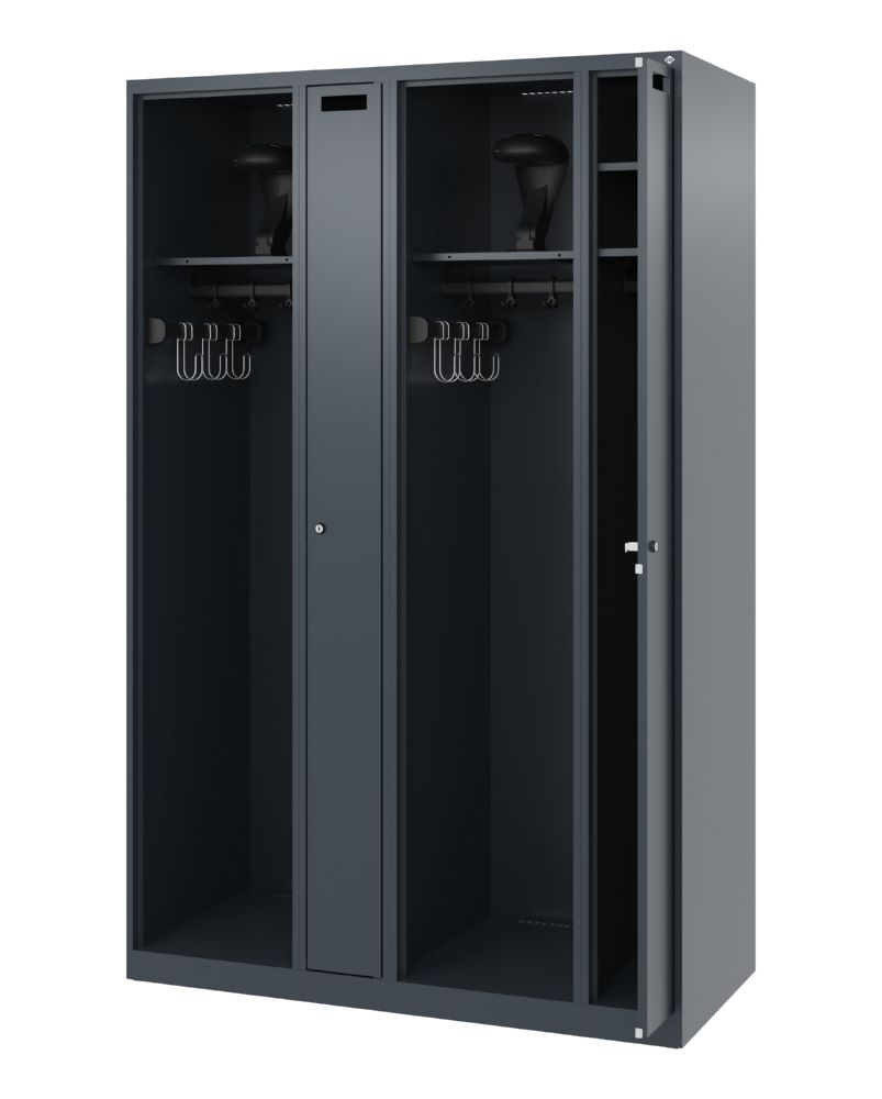 Produktbild C+P Großer Feuerwehrspind Kombi 4 Abteile anthrazit 1200 x 500 x 1850 mm bild 2