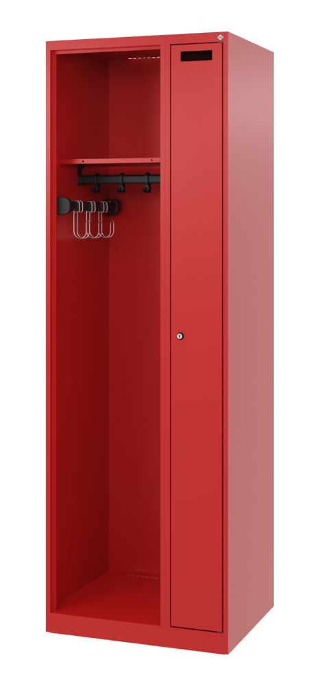 Produktbild C+P Feuerwehrspind Evolo Kombi mit Edelstahlhaken feuerrot 600 x 500 x 1850 mm