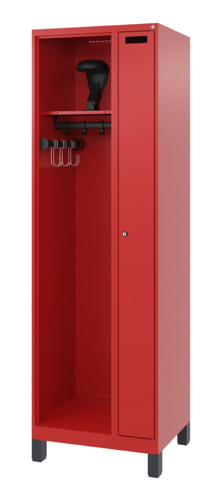 Produktbild C+P Feuerwehrspind Kombi 2 Abteile mit Ausstattung feuerrot 600 x 500 x 1950 mm