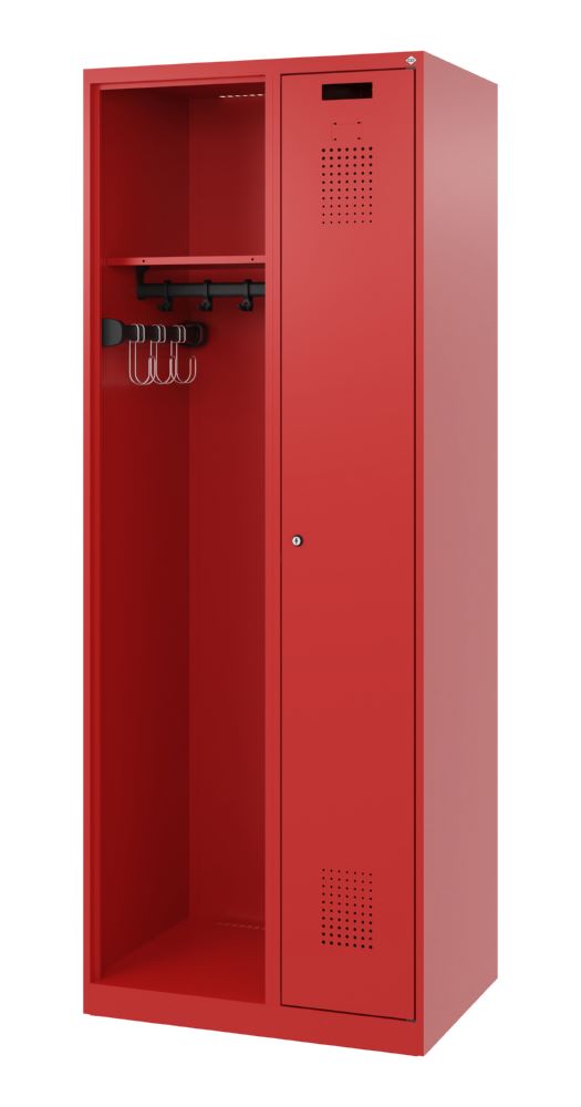 Produktbild C+P Feuerwehrspind Kombi mit Ablagemöglichkeiten feuerrot 700 x 500 x 1850 mm