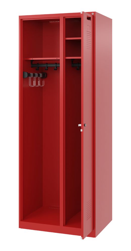 Produktbild C+P Feuerwehrspind Kombi mit Ablagemöglichkeiten feuerrot 700 x 500 x 1850 mm bild 2