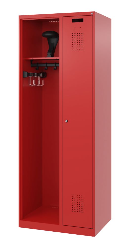 Produktbild C+P Feuerwehrspind Kombi 2 Stahlabteile feuerrot 700 x 500 x 1850 mm