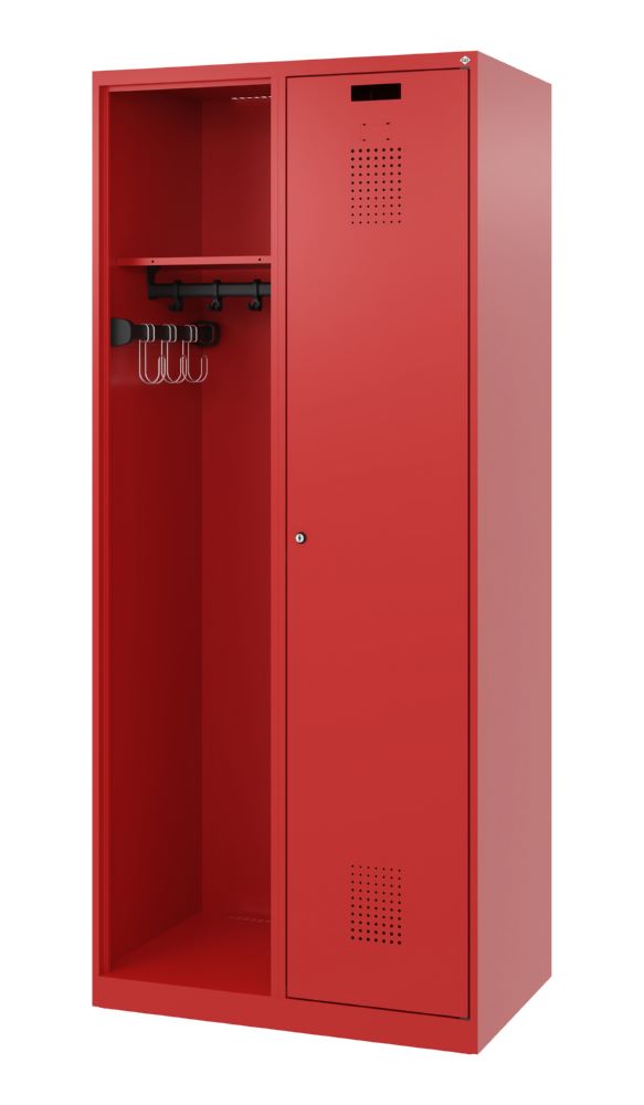Produktbild C+P Feuerwehrspind Kombi 2 Stahlabteile feuerrot 800 x 500 x 1850 mm