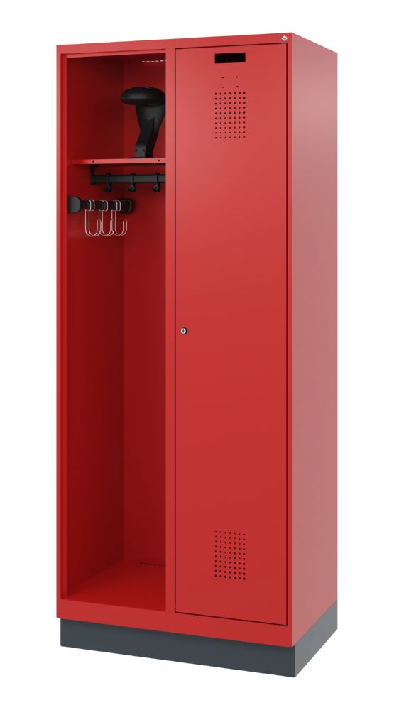Produktbild C+P Feuerwehrspind Evolo Kombi mit Stahlsockel feuerrot 800 x 500 x 1950 mm