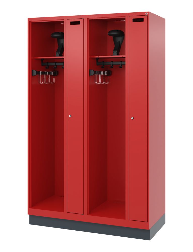 Produktbild C+P Feuerwehrspind Evolo Modell KOMBI 4 Abteile 1950 x 1200 x 500 mm feuerrot bild 1