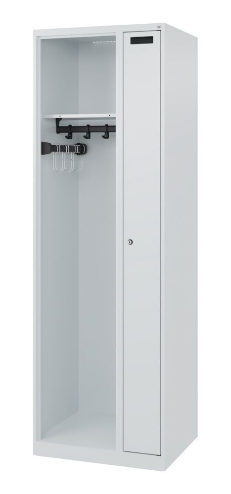 Produktbild C+P Feuerwehrspind Evolo Kombi mit Edelstahlhaken hellgrau 600 x 500 x 1850 mm