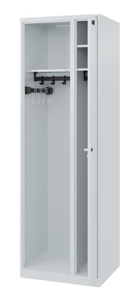 Produktbild C+P Feuerwehrspind Evolo Kombi mit Edelstahlhaken hellgrau 600 x 500 x 1850 mm bild 2