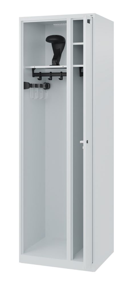 Produktbild C+P Feuerwehrspind Kombi 2 Stahlabteile in hellgrau 600 x 500 x 1850 mm bild 2