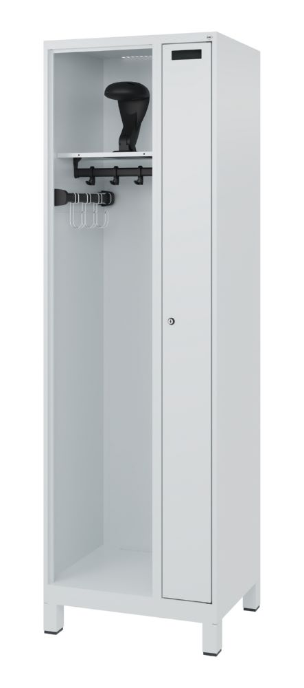 Produktbild C+P Feuerwehrspind Kombi 2 Abteile mit Ausstattung hellgrau 600 x 500 x 1850 mm