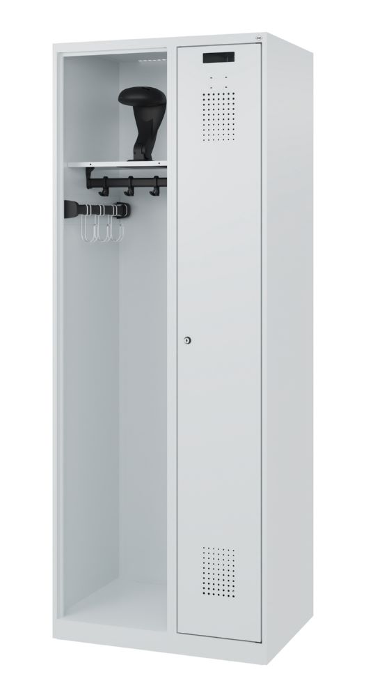 Produktbild C+P Feuerwehrspind Kombi 2 Stahlabteile lichtgrau 700 x 500 x 1850 mm