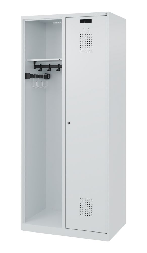 Produktbild C+P Feuerwehrspind Kombi 2 Abteile lichtgrau 800 x 500 x 1850 mm