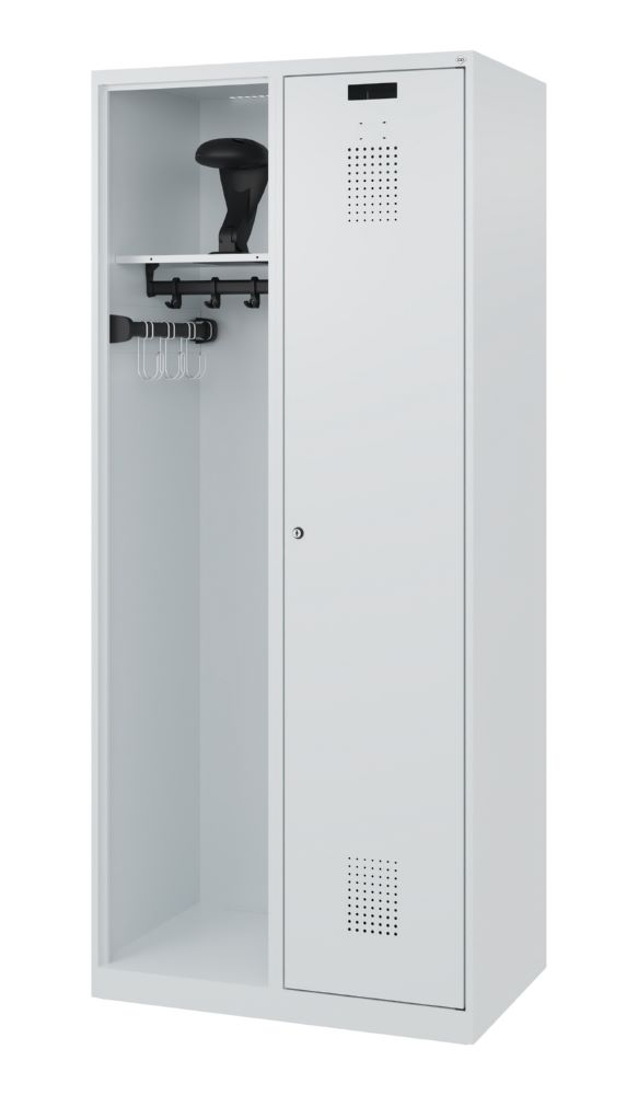 Produktbild C+P Feuerwehrspind Evolo Kombi 2 offene Abteile lichtgrau 800 x 500 x 1850 mm