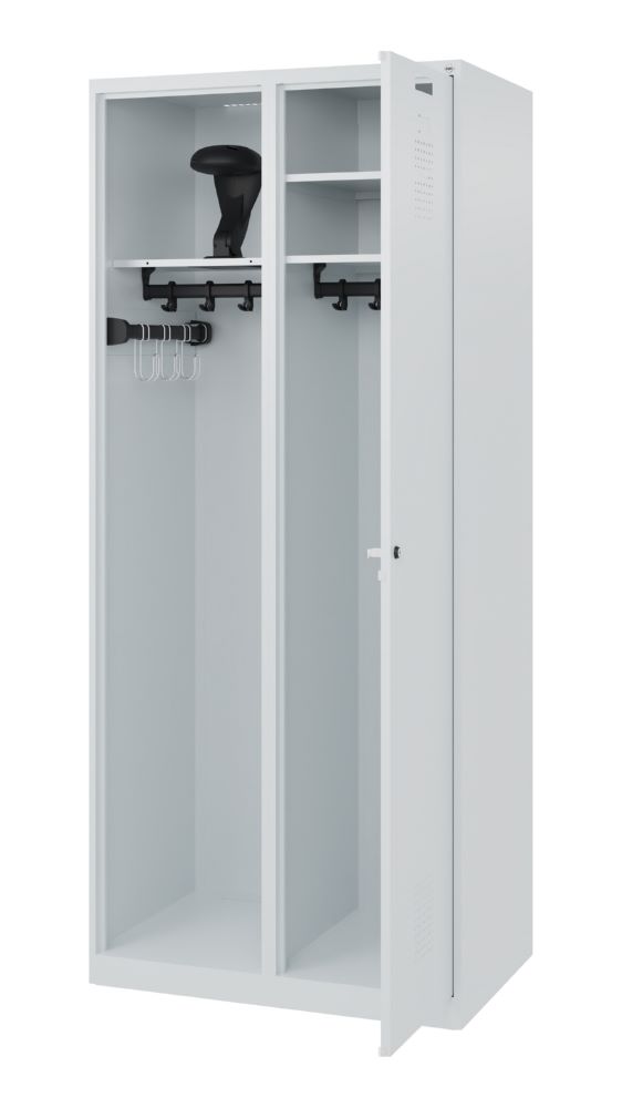 Produktbild C+P Feuerwehrspind Evolo Kombi 2 offene Abteile lichtgrau 800 x 500 x 1850 mm bild 2