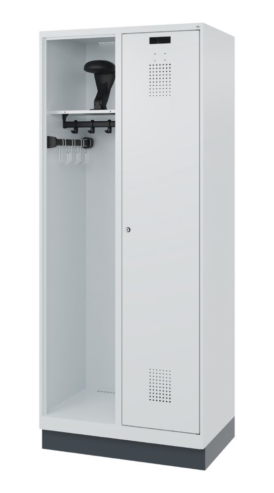 Produktbild C+P Feuerwehrspind Evolo Kombi mit Stahlsockel lichtgrau 800 x 500 x 1850 mm