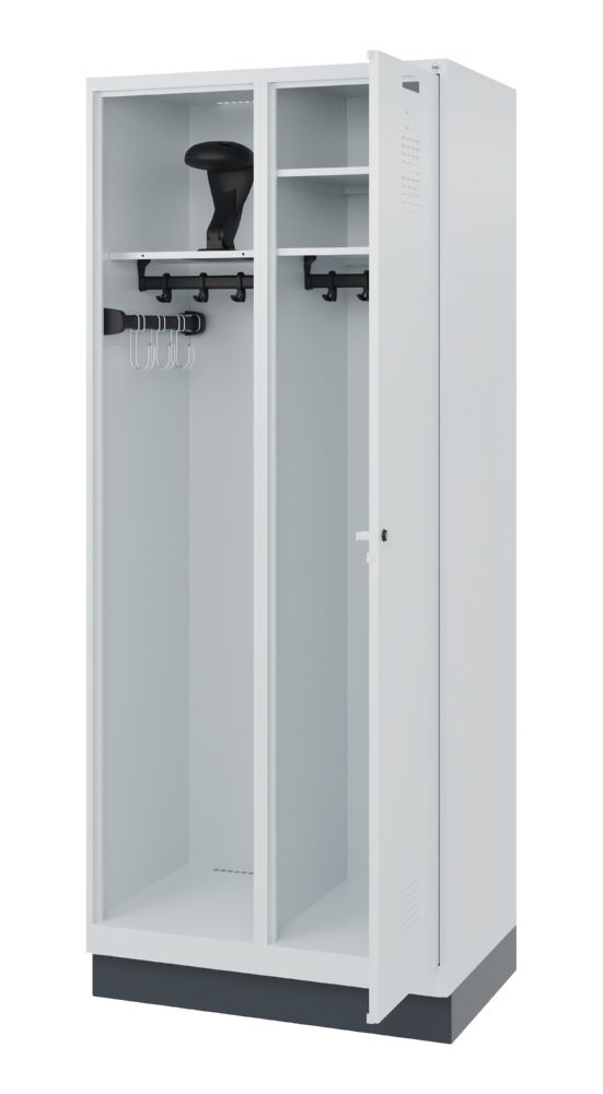Produktbild C+P Feuerwehrspind Evolo Kombi mit Stahlsockel lichtgrau 800 x 500 x 1850 mm bild 2