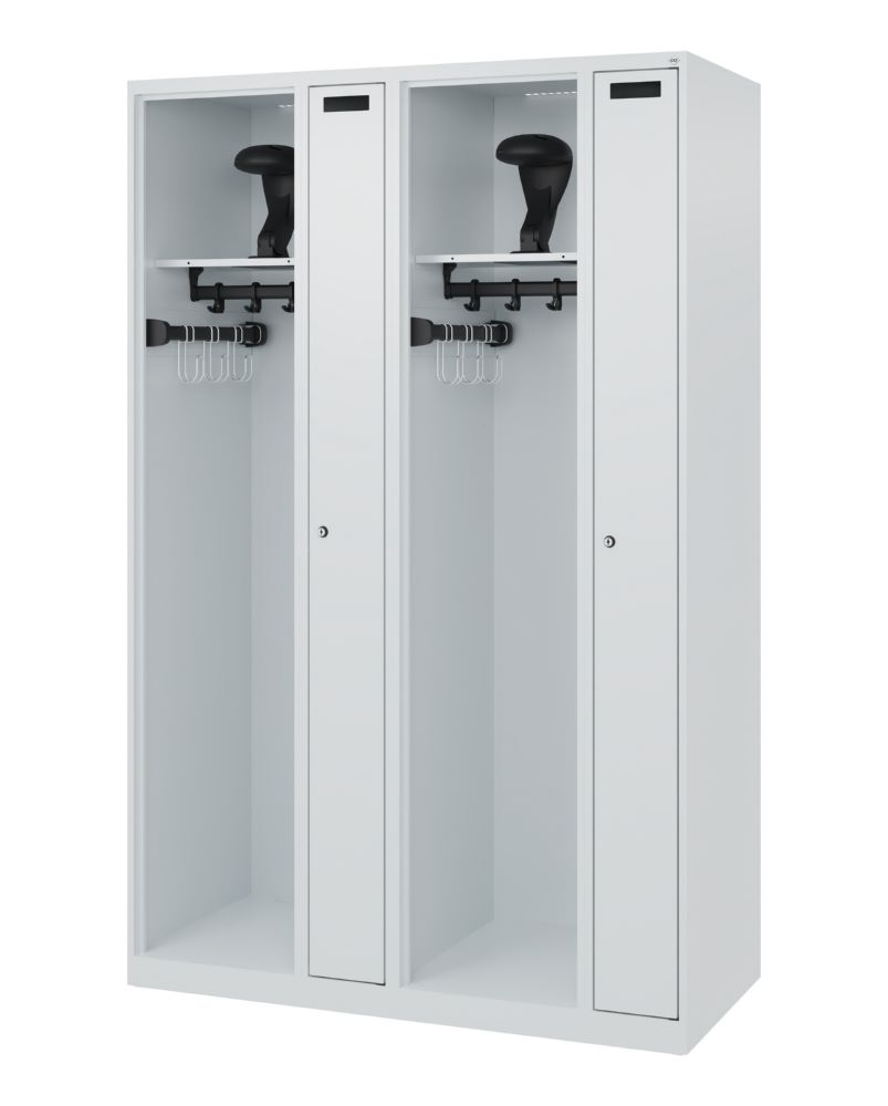 Produktbild C+P Großer Feuerwehrspind Kombi 4 Abteile lichtgrau 1200 x 500 x 1850 mm