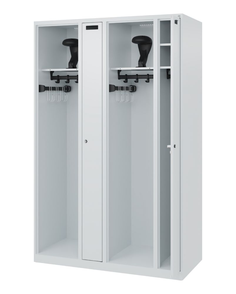 Produktbild C+P Großer Feuerwehrspind Kombi 4 Abteile lichtgrau 1200 x 500 x 1850 mm bild 2