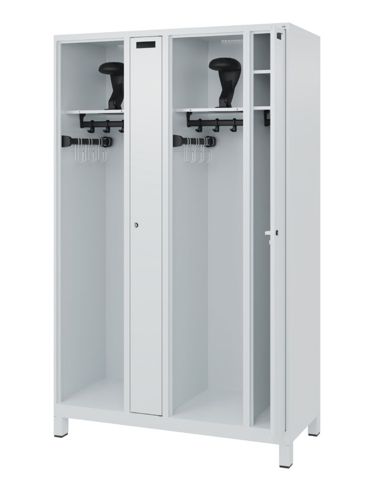 Produktbild C+P Feuerwehrspind Kombi 4 Abteile für 2 Personen lichtgrau 1200 x 500 x 1850 mm bild 2