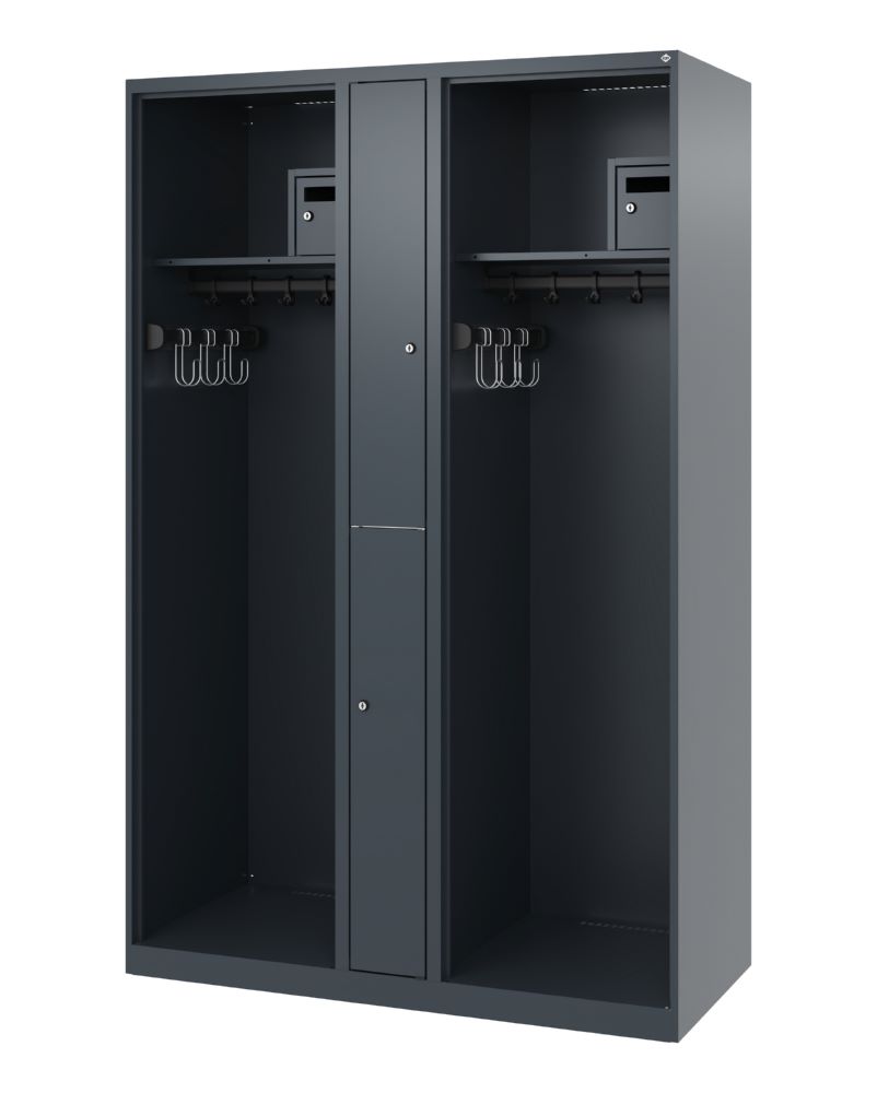 Produktbild C+P Feuerwehrspind Maxi 2 offene Abteile anthrazit 1200 x 500 x 1850 mm