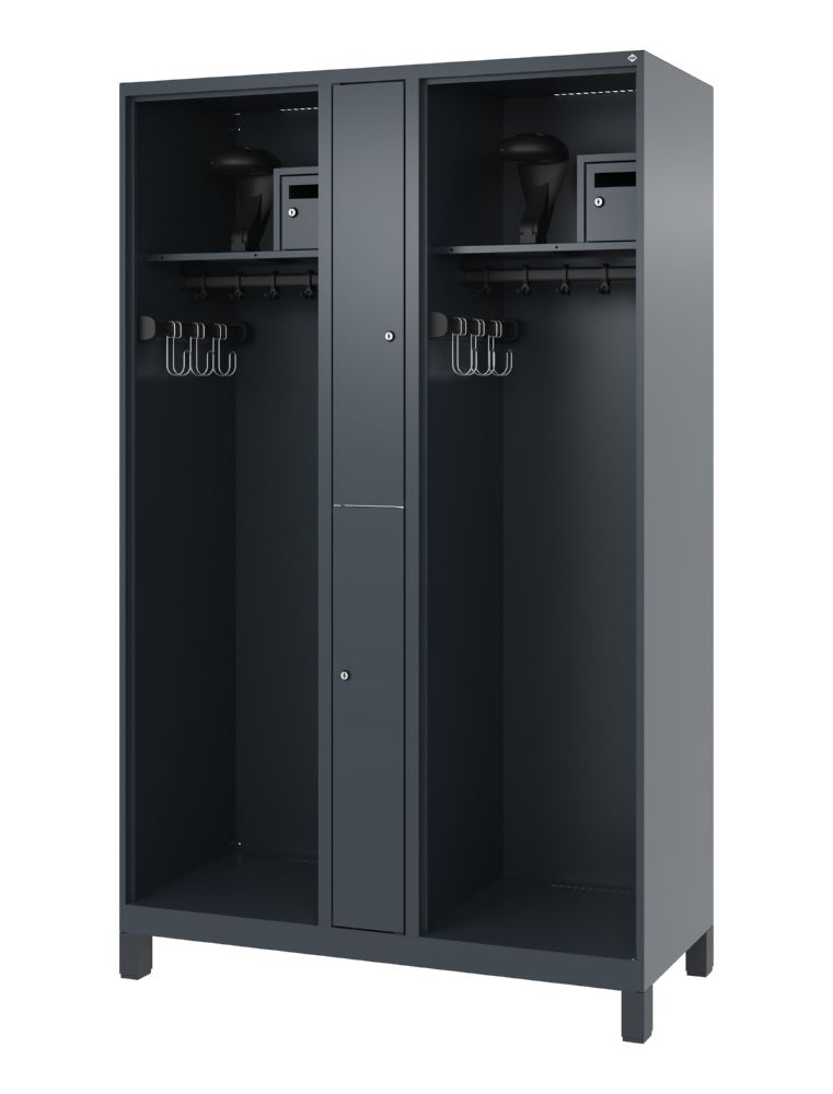 Produktbild C+P Feuerwehrspind Evolo Modell MAXI 2 Abteile 1850 x 1200 x 500 mm anthrazit