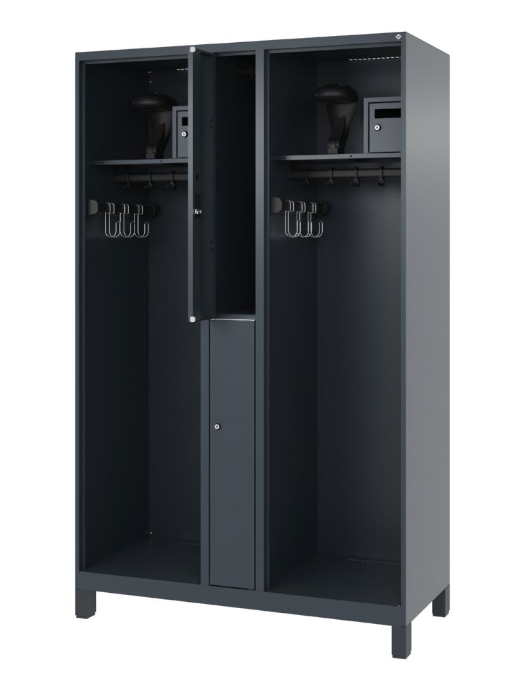 Produktbild C+P Feuerwehrspind Evolo Modell MAXI 2 Abteile 1850 x 1200 x 500 mm anthrazit bild 2