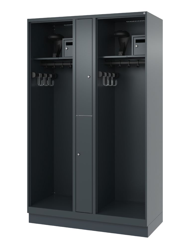 Produktbild C+P Feuerwehrspind Evolo Modell MAXI 2 Abteile 1850 x 1200 x 500 mm anthrazit