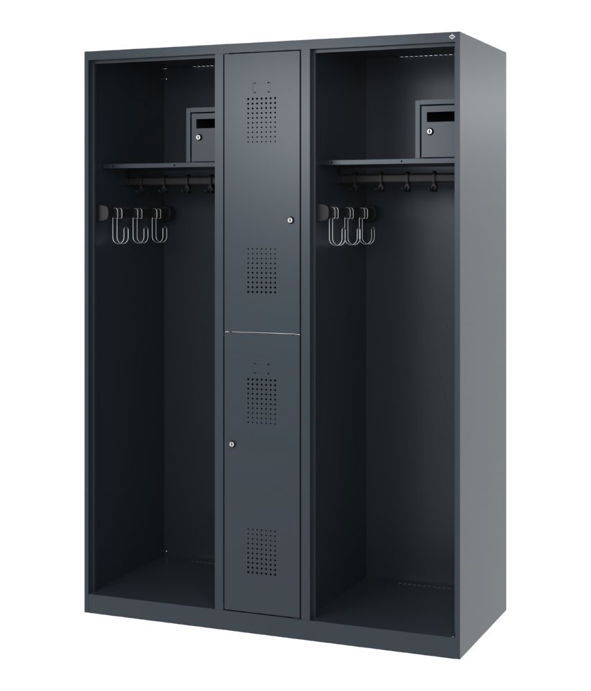 Produktbild C+P Feuerwehrspind Evolo Maxi 2 Abteile anthrazit 1300 x 500 x 1850 mm bild 1