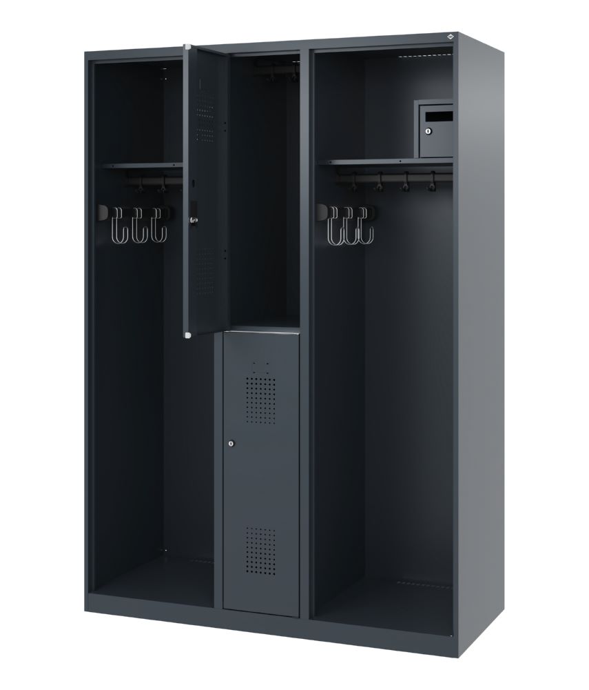 Produktbild C+P Feuerwehrspind Evolo Maxi 2 Abteile anthrazit 1300 x 500 x 1850 mm bild 2
