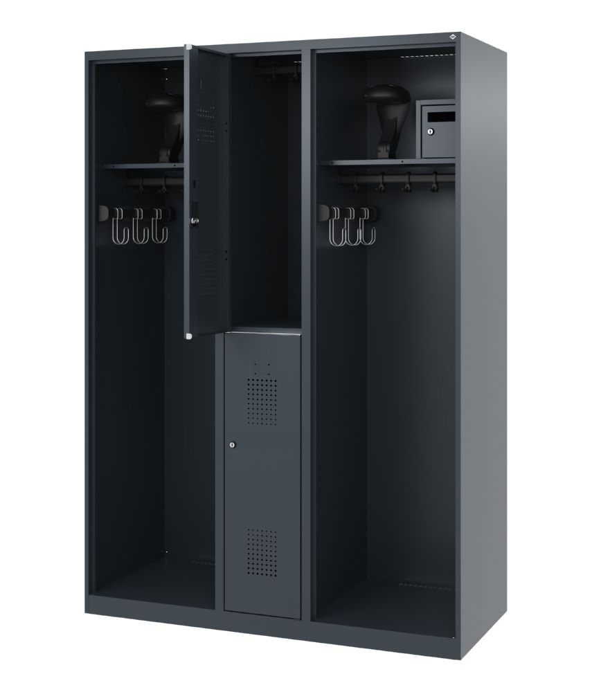 Produktbild C+P Feuerwehrspind Evolo Modell MAXI 2 Abteile 1850 x 1300 x 500 mm anthrazit bild 2