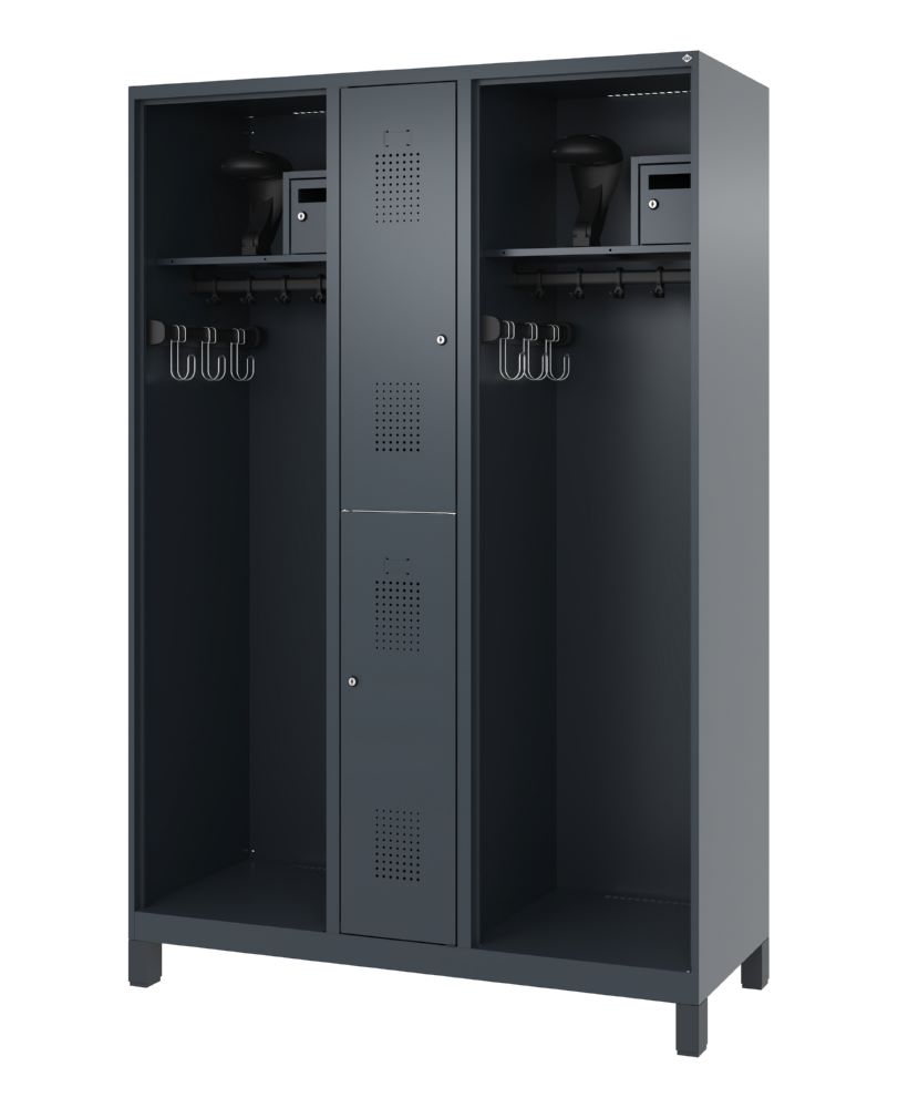 Produktbild C+P Feuerwehrspind Evolo Modell MAXI 2 Abteile 1850 x 1300 x 500 mm anthrazit