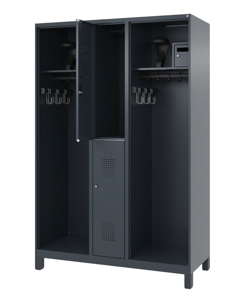 Produktbild C+P Feuerwehrspind Evolo Modell MAXI 2 Abteile 1850 x 1300 x 500 mm anthrazit bild 2