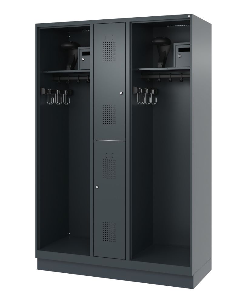 Produktbild C+P Feuerwehrspind Evolo Modell MAXI 2 Abteile 1850 x 1300 x 500 mm anthrazit