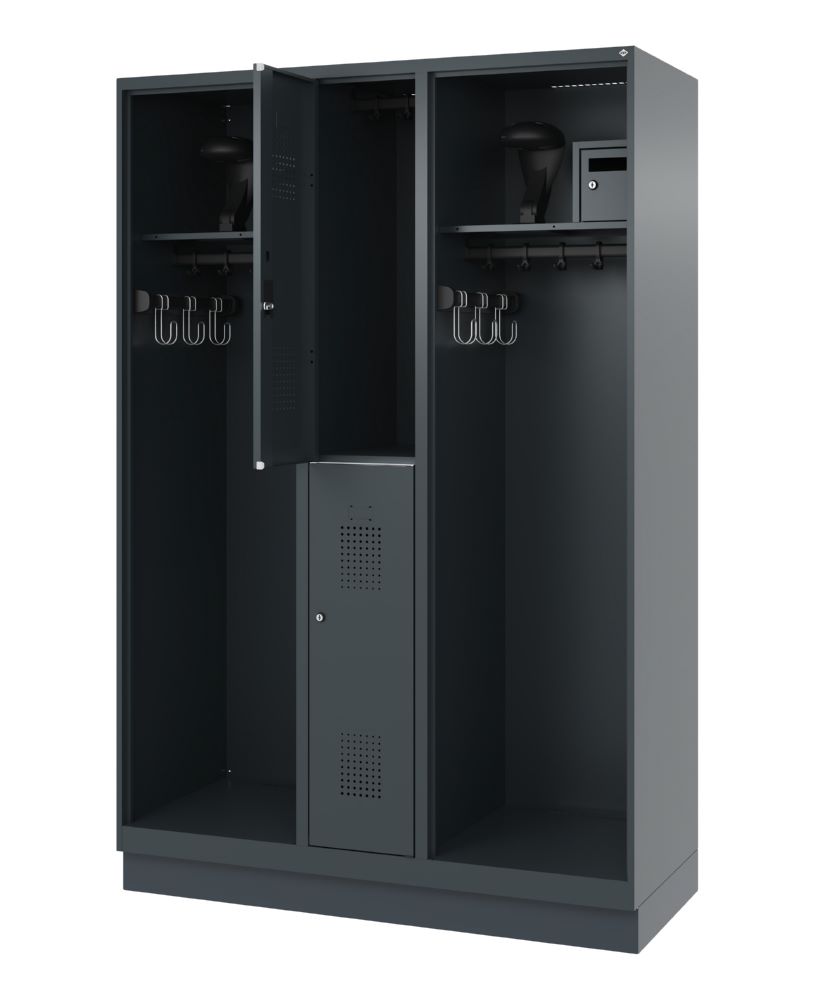 Produktbild C+P Feuerwehrspind Evolo Modell MAXI 2 Abteile 1850 x 1300 x 500 mm anthrazit bild 2