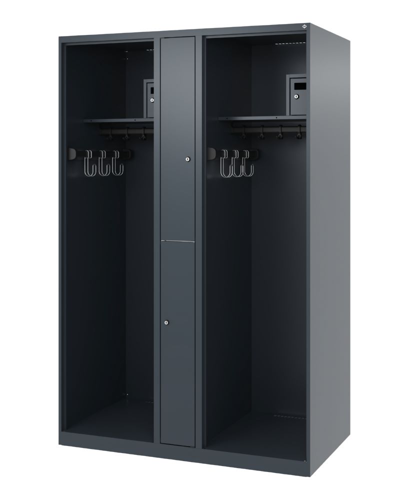 Produktbild C+P Feuerwehrspind Evolo Modell MAXI 2 Abteile 1850 x 1200 x 600 mm anthrazit