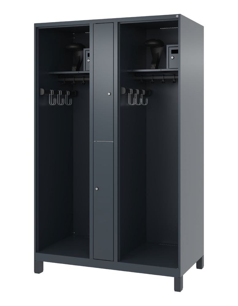 Produktbild C+P Feuerwehrspind Evolo Modell MAXI 2 Abteile 1850 x 1200 x 600 mm anthrazit bild 1