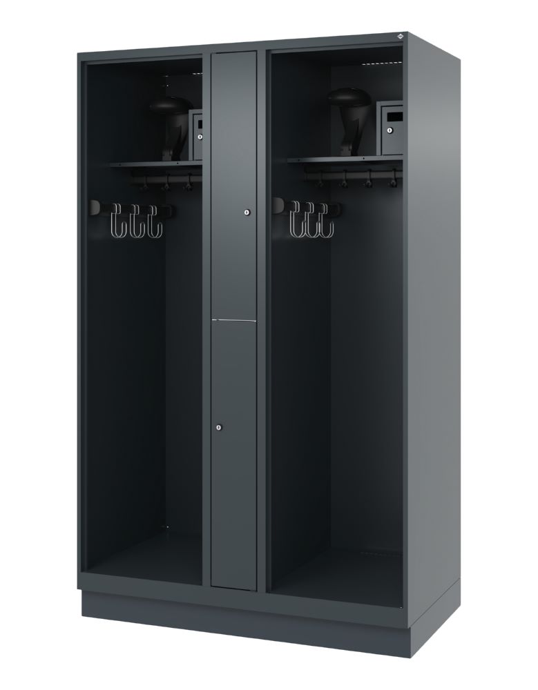 Produktbild C+P Feuerwehrspind Evolo Modell MAXI 2 Abteile 1850 x 1200 x 600 mm anthrazit