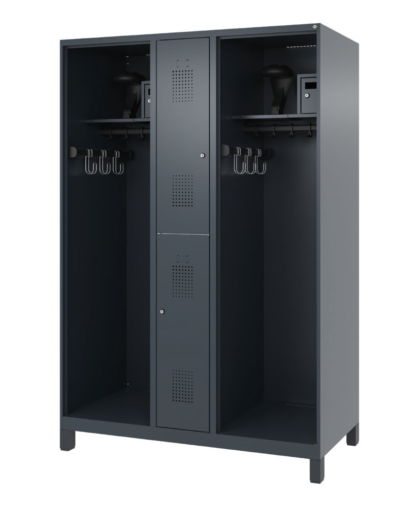 Produktbild C+P Feuerwehrspind Evolo Modell MAXI 2 Abteile 1850 x 1300 x 600 mm in anthrazit